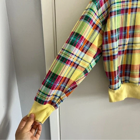 Polo Ralph Lauren Preppy Yellow Colorful Plaid Long Sleeve Crew Neck Sweater - Picture 2 of 7